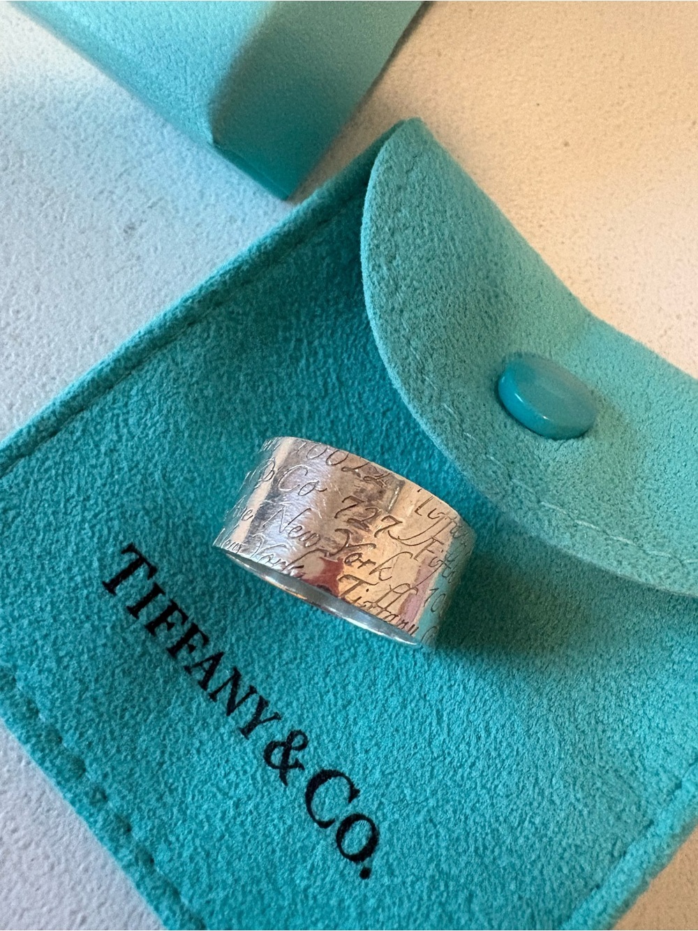 Tiffany Wide Notes Ring Size 6